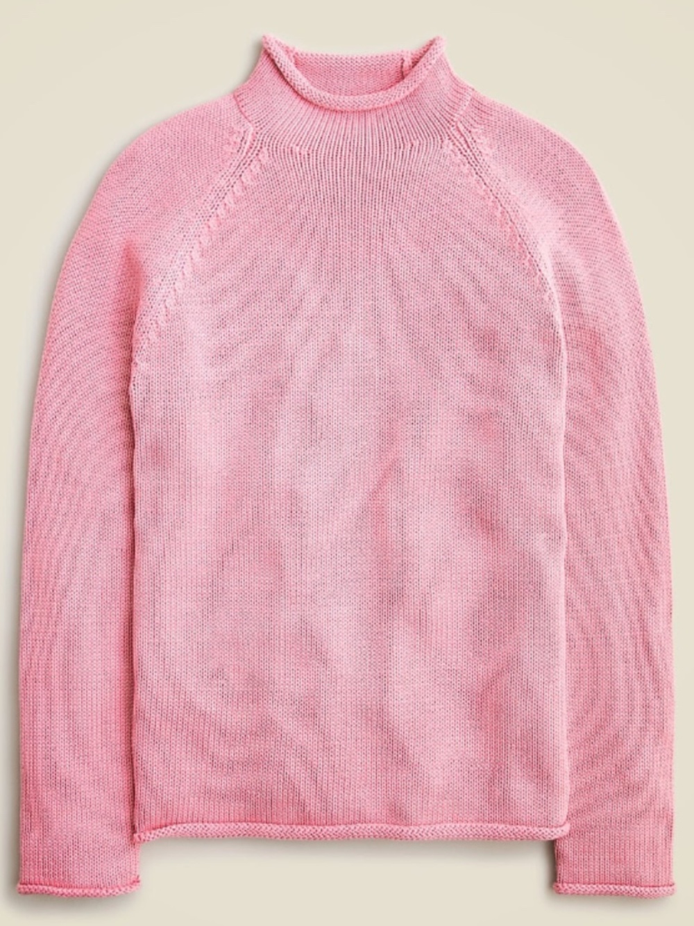 J. Crew Women's NWT Cotton '1988 Rollneck Trade Sweater' in Pink